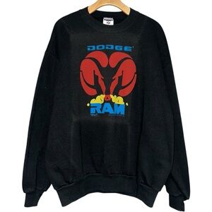 Jerzees Vintage Men’s Size XL Black Red Dodge Ram Crewneck Sweatshirt